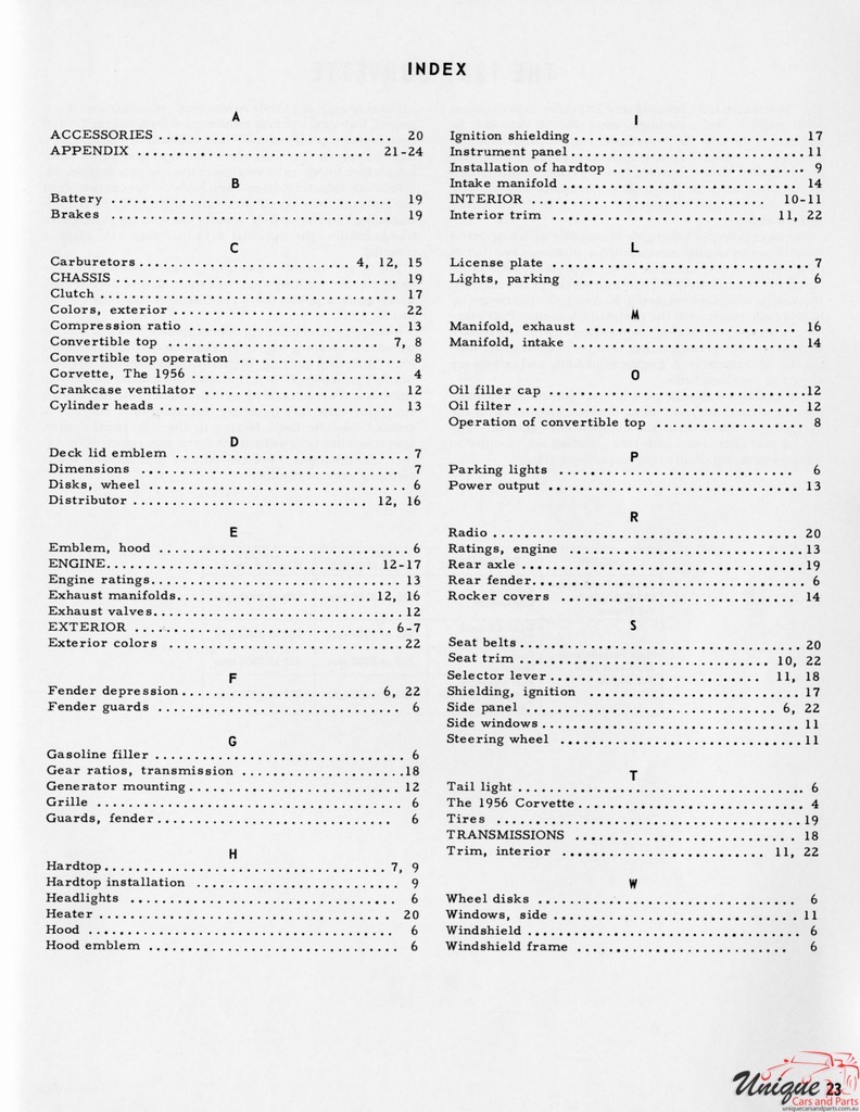 1956 - 1957 Corvette Engineering Achievements Page 1